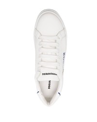 weiße bedruckte niedrige Sneakers von DSQUARED2