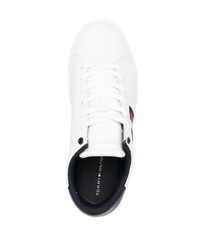 weiße bedruckte niedrige Sneakers von Tommy Hilfiger