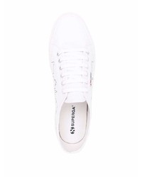 weiße bedruckte niedrige Sneakers von Superga