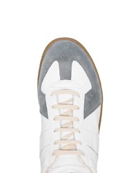 weiße bedruckte niedrige Sneakers von Maison Margiela