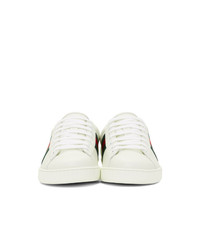 weiße bedruckte niedrige Sneakers von Gucci