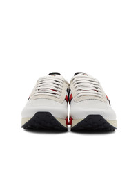 weiße bedruckte niedrige Sneakers von Moncler