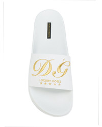 weiße bedruckte Sandalen von Dolce & Gabbana