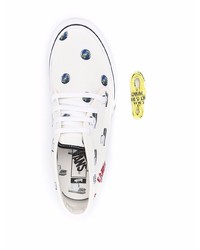 weiße bedruckte Segeltuch niedrige Sneakers von Vans