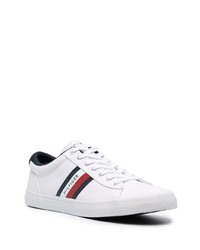 weiße bedruckte Segeltuch niedrige Sneakers von Tommy Hilfiger