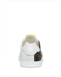 weiße bedruckte Segeltuch niedrige Sneakers von Fendi