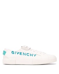 weiße bedruckte Segeltuch niedrige Sneakers von Givenchy