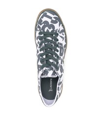 weiße bedruckte Segeltuch niedrige Sneakers von Lacoste