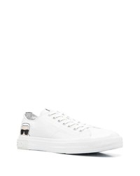 weiße bedruckte Segeltuch niedrige Sneakers von Karl Lagerfeld