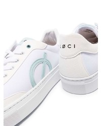 weiße bedruckte Segeltuch niedrige Sneakers von LOCI