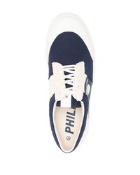 weiße bedruckte Segeltuch niedrige Sneakers von PHILEO PARIS