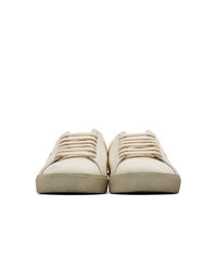 weiße bedruckte Segeltuch niedrige Sneakers von Saint Laurent