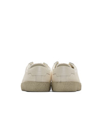 weiße bedruckte Segeltuch niedrige Sneakers von Saint Laurent