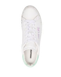 weiße bedruckte Segeltuch niedrige Sneakers von DSQUARED2