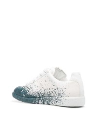 weiße bedruckte Segeltuch niedrige Sneakers von Maison Margiela