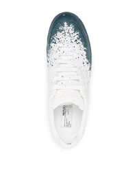 weiße bedruckte Segeltuch niedrige Sneakers von Maison Margiela