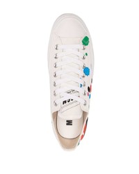 weiße bedruckte Segeltuch niedrige Sneakers von MSGM
