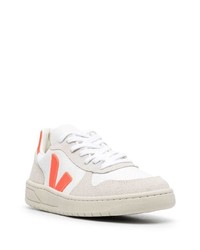 weiße bedruckte Segeltuch niedrige Sneakers von Veja