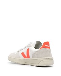 weiße bedruckte Segeltuch niedrige Sneakers von Veja