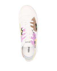 weiße bedruckte Segeltuch niedrige Sneakers von Kenzo