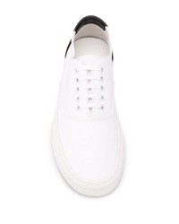 weiße bedruckte Segeltuch niedrige Sneakers von Saint Laurent