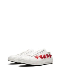 weiße bedruckte Segeltuch niedrige Sneakers von Converse