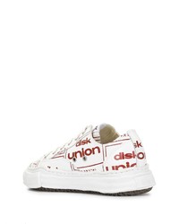 weiße bedruckte Segeltuch niedrige Sneakers von Maison Mihara Yasuhiro