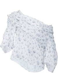weiße bedruckte Seide Bluse von Rosie Assoulin