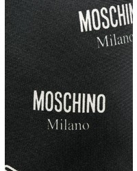 weiße bedruckte Seidekrawatte von Moschino
