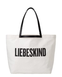 weiße bedruckte Shopper Tasche aus Leder von Liebeskind Berlin