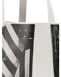 weiße bedruckte Shopper Tasche aus Leder von Calvin Klein 205W39nyc