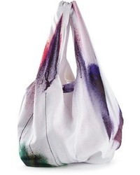 weiße bedruckte Shopper Tasche aus Segeltuch von Kurt Geiger