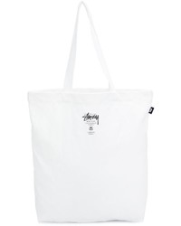weiße bedruckte Shopper Tasche von Stussy