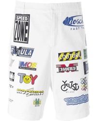 weiße bedruckte Shorts von Moschino