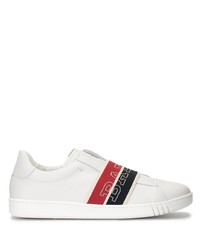 weiße bedruckte Slip-On Sneakers aus Leder von Bally