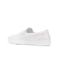 weiße bedruckte Slip-On Sneakers aus Leder von Jimmy Choo