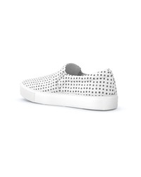 weiße bedruckte Slip-On Sneakers aus Leder von Swear