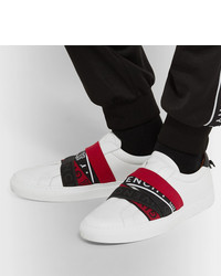 weiße bedruckte Slip-On Sneakers aus Leder von Givenchy