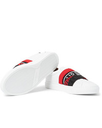 weiße bedruckte Slip-On Sneakers aus Leder von Givenchy