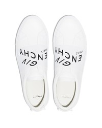 weiße bedruckte Slip-On Sneakers aus Leder von Givenchy
