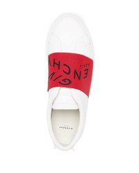 weiße bedruckte Slip-On Sneakers aus Leder von Givenchy