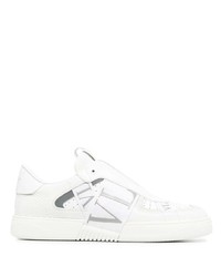 weiße bedruckte Slip-On Sneakers aus Leder von Valentino Garavani