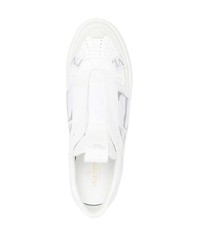 weiße bedruckte Slip-On Sneakers aus Leder von Valentino Garavani