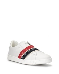 weiße bedruckte Slip-On Sneakers aus Leder von Bally