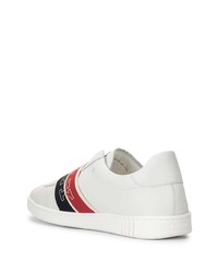 weiße bedruckte Slip-On Sneakers aus Leder von Bally