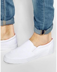 weiße bedruckte Slip-On Sneakers von Asos