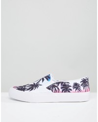 weiße bedruckte Slip-On Sneakers von Asos