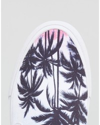 weiße bedruckte Slip-On Sneakers von Asos