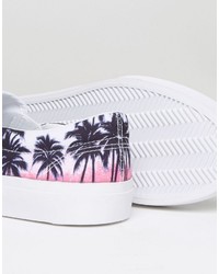 weiße bedruckte Slip-On Sneakers von Asos