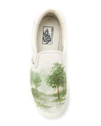 weiße bedruckte Slip-On Sneakers von À La Garçonne